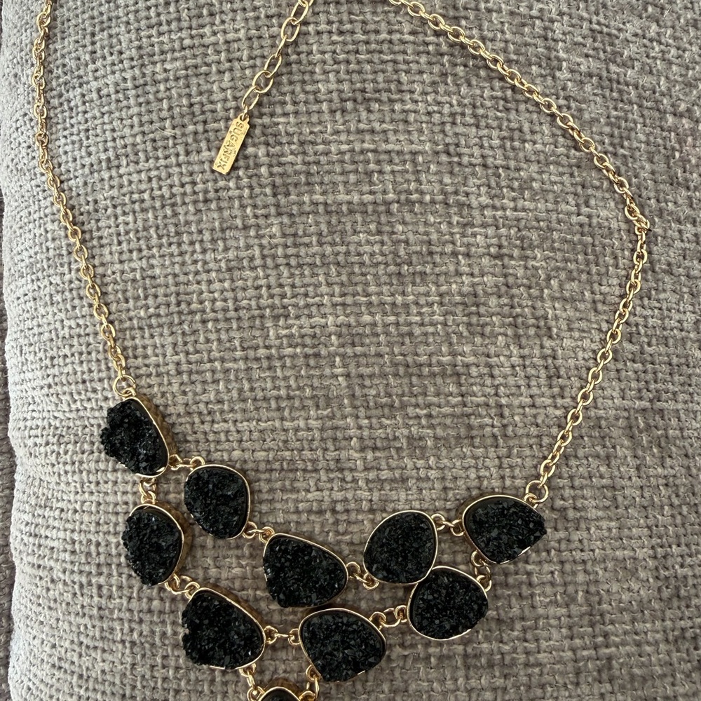 Sugarfix Black Druzy Statement Necklaces